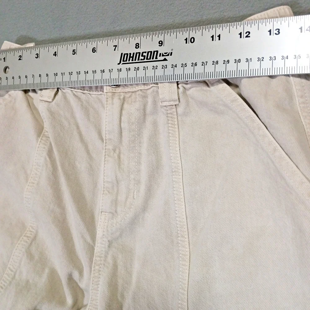 Pacsun Womens - Elastic Waist Cotton Denim Utility Cargo Pants‎ In Bone Size M